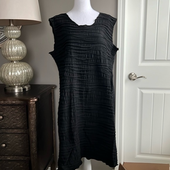 Carol Turner Fiore, flared black sleeveless Tank dress - Picture 1 of 6